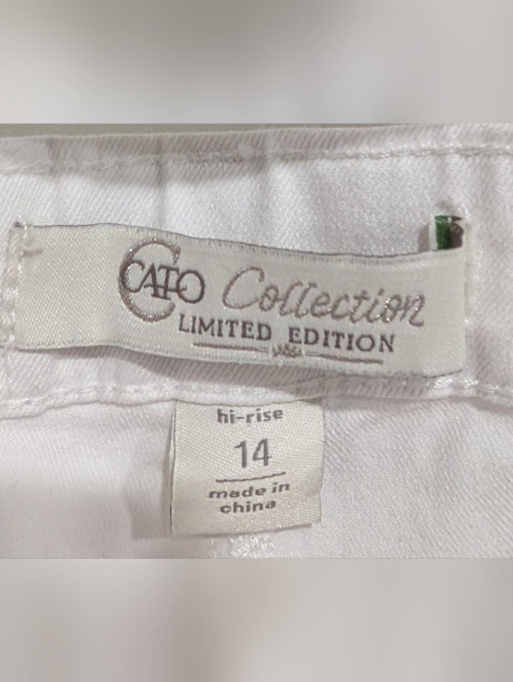 Cato White Cropped Flared Hem Jeans with Lace & Pearl Trim Size 14 - Picture 4 of 4